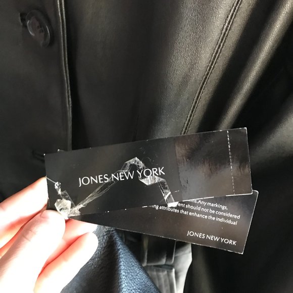 Jones New York Belted Leather Jacket - Picture 3 of 3